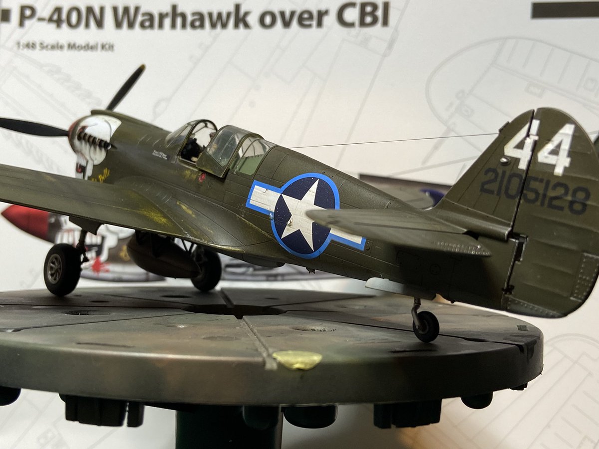 seanmh1945's tweet photo. Hobby2000 1/48 P40N Warhawk (Lulu Belle) Col.Philip Adair, 89th fighter Sqn 1944 🇺🇸 #P40Warhawk #Hobby2000 https://t.co/dVKWIip1OU