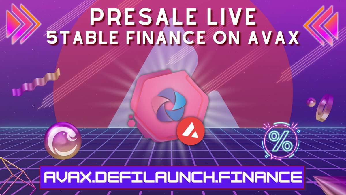 CanaryDefi's tweet photo. ๐Finally Most Awaiting Day for Our Partner @5table_finance is Here ๐
Their ๐บAVAX expansion Presale is live on @defi_launch
Presale link:-๐๐๐https://t.co/lRjXrPpbJ8
(Get 2-10% Discount)
Presale lasts for 24 hrs only
Go grab it up fast ๐
#Presale #Avax #5TABLE https://t.co/nHr3Ol2sA1