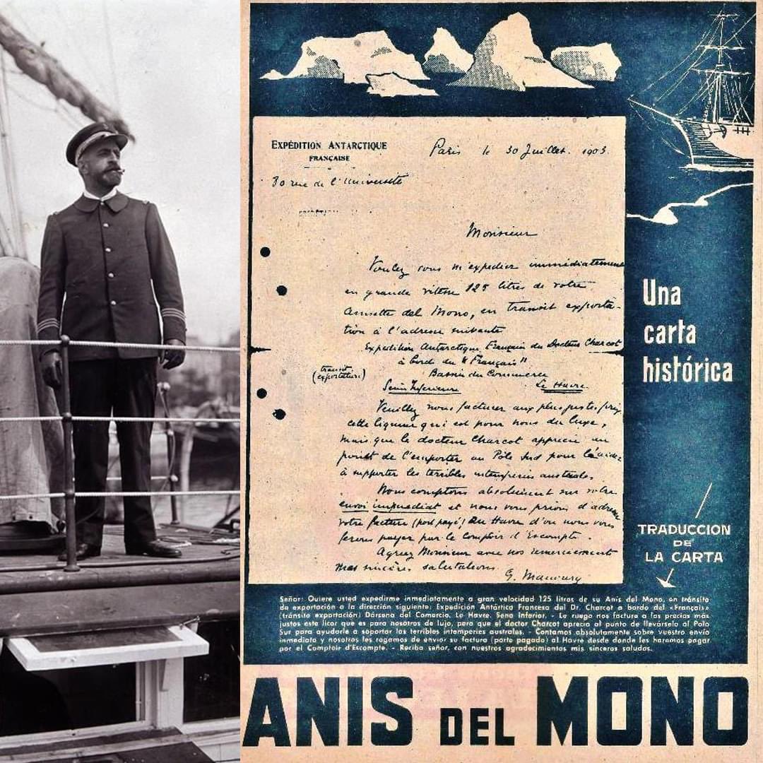En 1903, recibimos en la fábrica de Anís del Mono esta carta del explorador Francés Jean Baptiste Charcot, solicitando de manera urgente el envío de 125 botellas de Anís del Mono para su expedición a la Antártida. ¡Te dejamos la historia completa aquí! 👉🏻 bit.ly/expedición