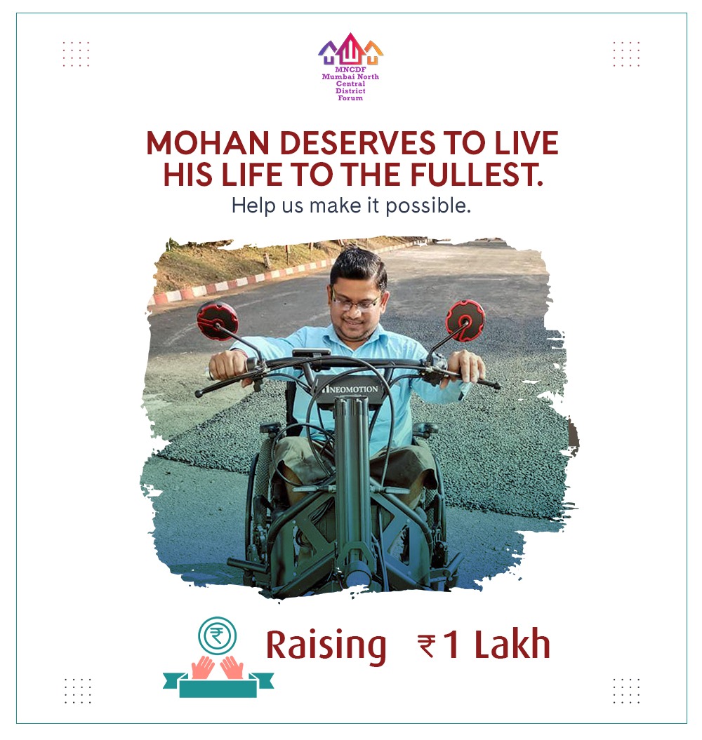 MNCDFbombay's tweet photo. #MNCDFRelief team has conducted vigorous rounds of verifications & has decided to lead the cause.
We have conducted thorough research & taken Mohan for a test drive before shortlisting the wheelchair. We request you to donate & share so that we can reach our goal amount quickly. https://t.co/iycm3qlVJ7