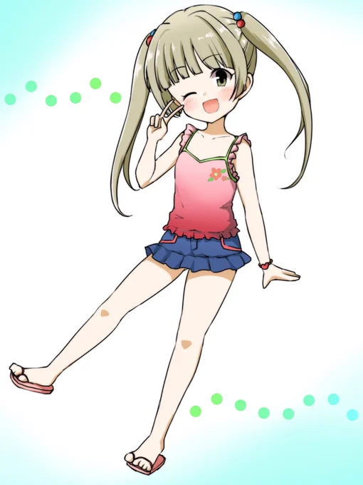 暑くなってきたから夏コーデの千佳ちゃん☀️ 
