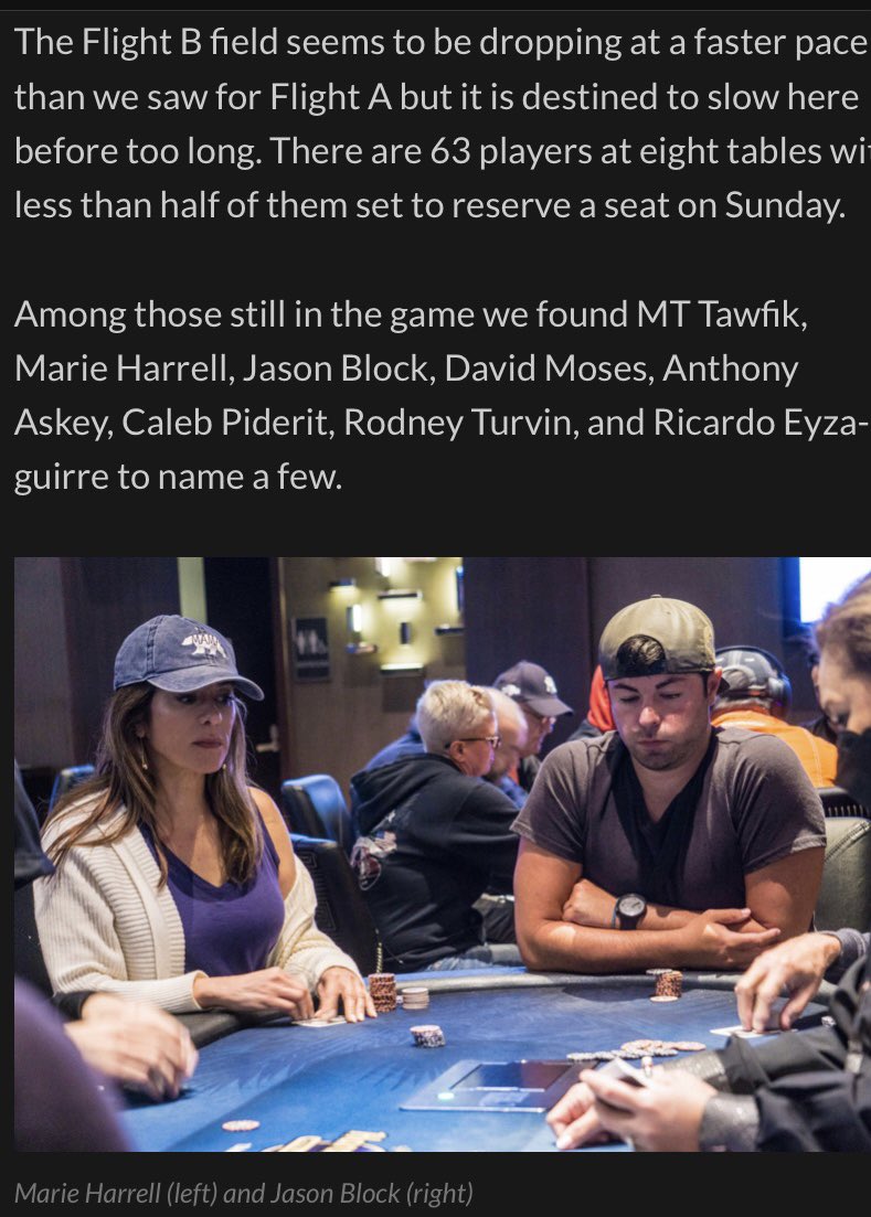 mbharr35's tweet photo. About to start 2 and ITM of tampa poker classic @SHRTPoker. Thx for the pic @AlCantHang Finally one where I am not scowling in disbelief 😂 https://t.co/qqGX1uabhK