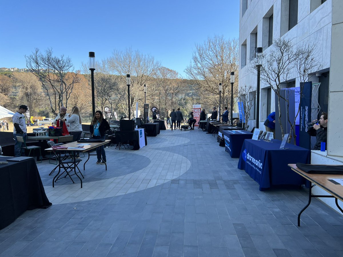 Demos setting up outside! It’s warming up fast…