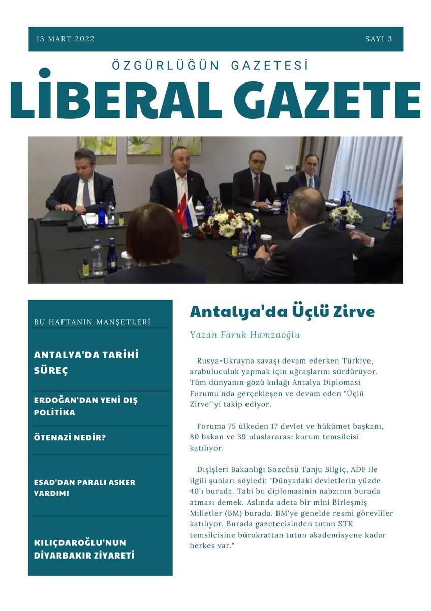 LibLiseliler's tweet photo. Liberal Gazete 3. Sayısı sizlerle! Tamamını okumak için tweetin devamına bakabilir ya da https://t.co/1Jt4Ce8FR6 adresinden okuyabilirsiniz. İyi okumalar. https://t.co/uMkowjZhpn