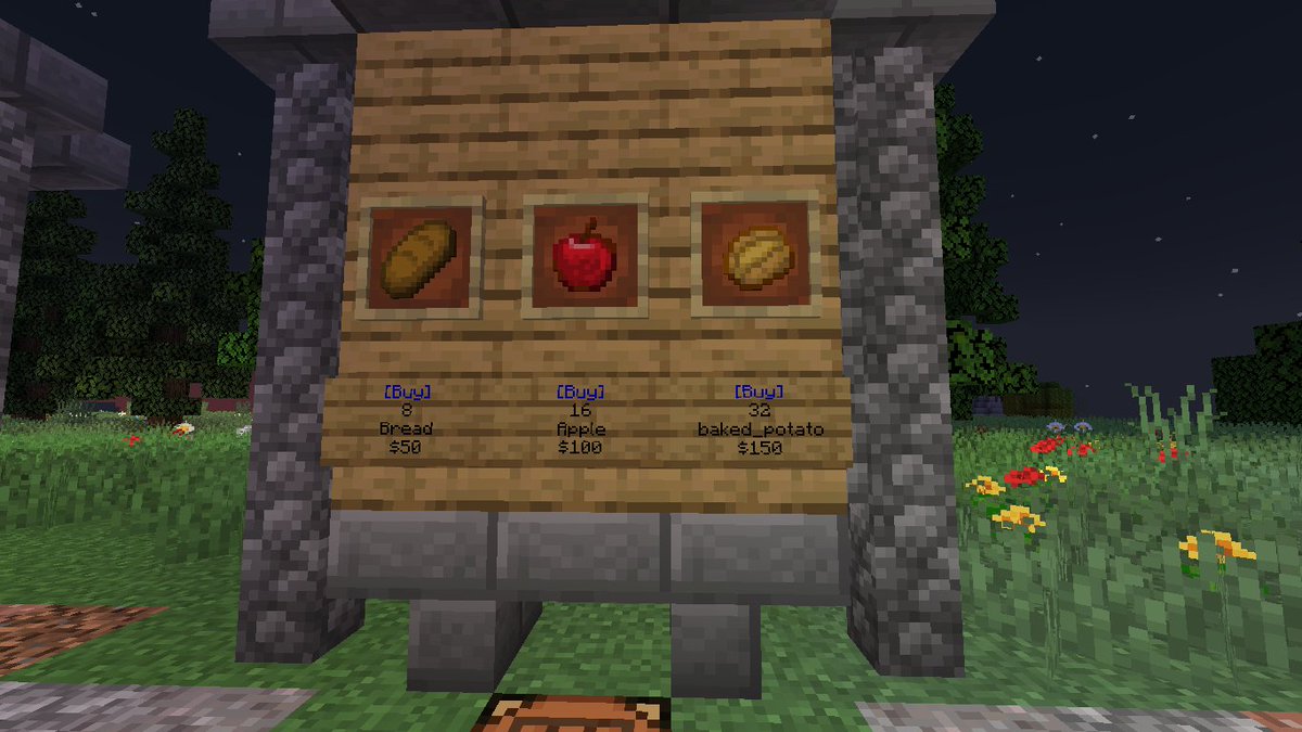 TacNetworkMC's tweet photo. Tienda en el survival para que puedan comprar comida y bloques para sus casas! https://t.co/XDk17c6F6p