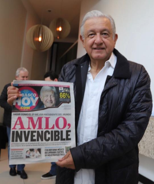 #Relevante🔴| El mejor presidente de #México en su edén tabasqueño, y el segundo mandatario en el mundo con mejor aprobación, Andrés Manuel López Obrador (<a href="/lopezobrador_/">Andrés Manuel</a>), sostiene el medio de mayor circulación.👤🇲🇽📰
tabascohoy.com