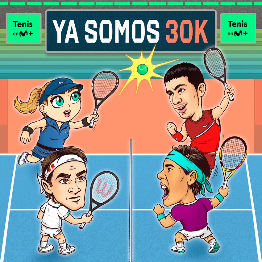 MovistarTenis's tweet photo. Hoy es un gran día.
¡Somos 30.000! Gracias a todos por formar parte de la familia de @MovistarTenis 
¡A seguir creciendo y disfrutando juntos del mejor tenis en @MovistarPlus! 🎾 https://t.co/9VWgpD5xjU