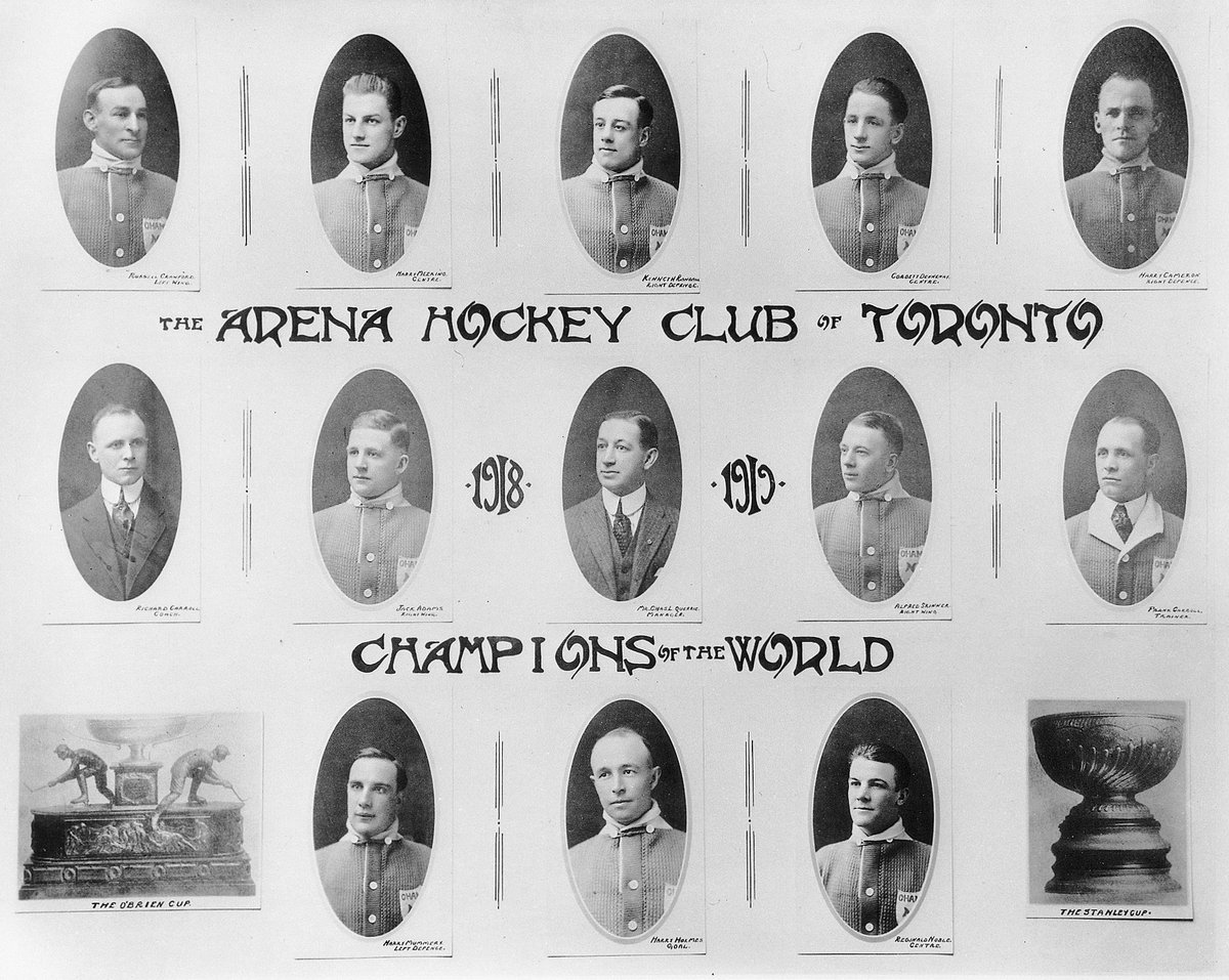 collingwoodrog's tweet photo. Collingwood’s Reg Noble on Toronto Arena’s 1918-19 Stanley Cup Championship team, his first of 3 Stanley Cups. #TorontoArenas #NHLHeritageClassic #TorontoMapleLeafs #collingwoodhockeyhistory @MapleLeafs #leafsnation https://t.co/RIZXWsL5bW