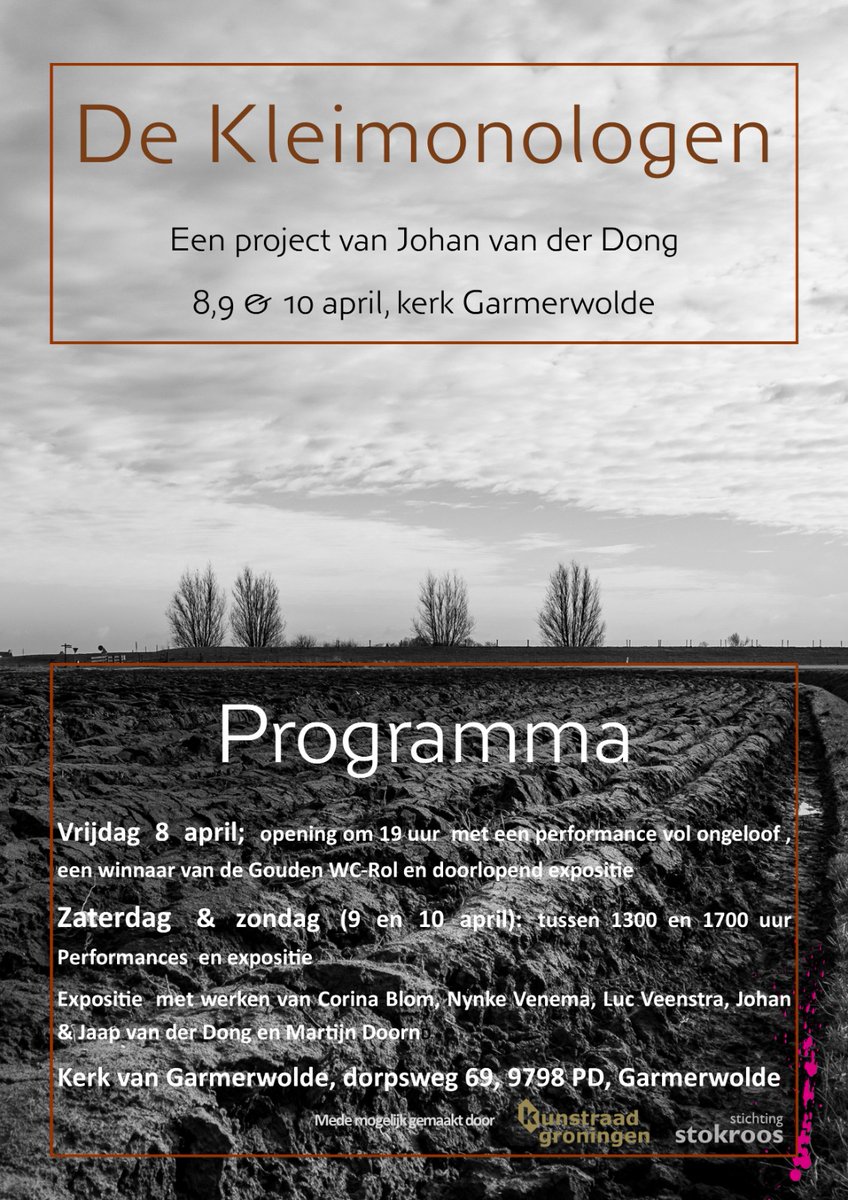 johanvanderdong's tweet photo. Scheuren in onze huizen zijn scheuren in onze ziel #Kunstraadgroningen #kunstpuntgroningen #stichtingstokroos #johanvanderdong
#kleimonologen #Garmerwolde #SOGK 8,9,10 april
https://t.co/Irb7GOHP9M https://t.co/m1ZhqAwGkw