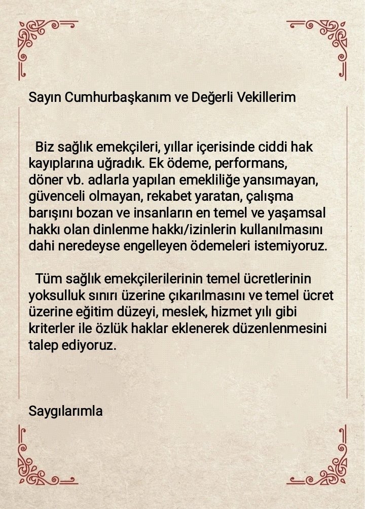 Sayın bakanımız,bizlere tıp bayramı nedeniyle kutlama mektubu gönderdi. Bizlerin de kendisine iade-i  cevap vermemiz şart oldu
<a href="/RTErdogan/">Recep Tayyip Erdoğan</a>
<a href="/drfahrettinkoca/">Dr. Fahrettin Koca</a>
#SağlıkçıdanMektupVar