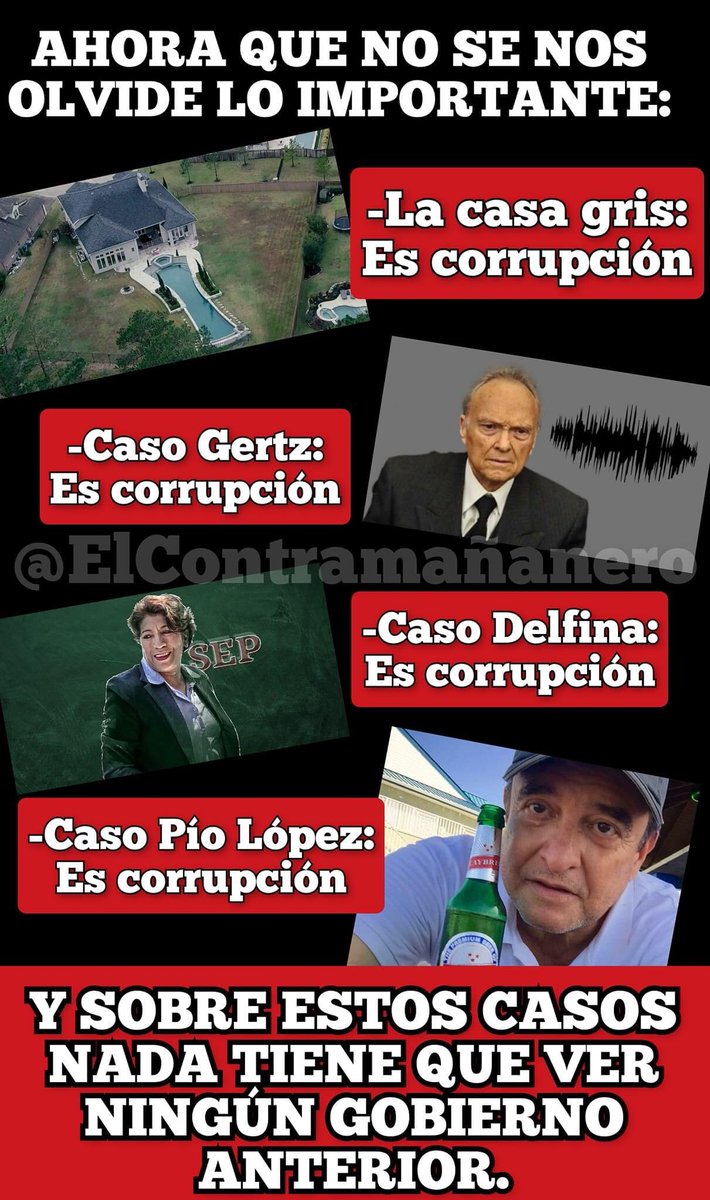 FatimaN0905's tweet photo. Buen día desde 🇲🇽 país donde @PartidoMorenaMx se une en carta reclamos al exterior “injerencia”, pero al interior del país que dicen, gobiernan está pendiente
#CasaGris 
#Piolopez
#GertzManeroCorrupto 
#DelfinaGomez 
Y todo esto es #Corrupción y nada tienen q ver c/gob anteriores https://t.co/j1gUYxYRVW