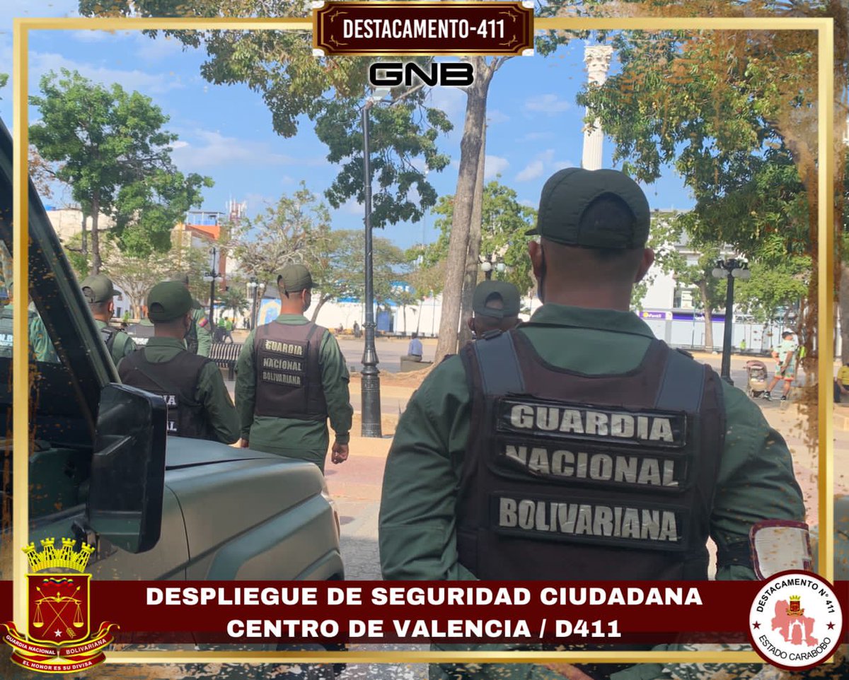 MGJuvenalFL's tweet photo. #13Mar 🇻🇪Nuestros centinelas del @GNBCARABOBOD411 adscritos al @GNB41_Carabobo siempre al servicio del pueblo Carabobeño, realizan despliegue en el Centro de Valencia, garantizando la Seguridad y la Paz de los ciudadanos.
#GNBCarabobo 
#DiplomaciaBolivariana  #DiplomaciaDePaz https://t.co/vZ8gnvHI35