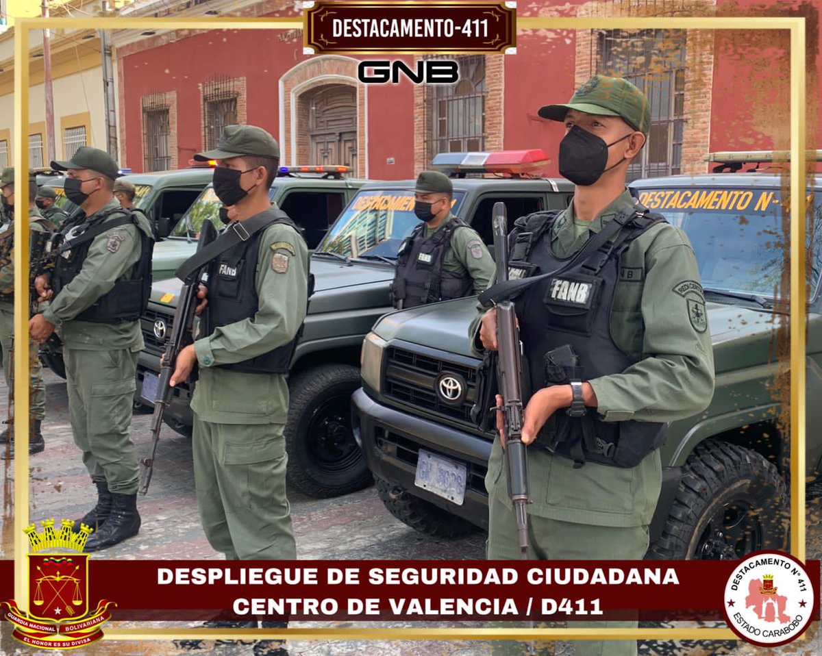 MGJuvenalFL's tweet photo. #13Mar 🇻🇪Nuestros centinelas del @GNBCARABOBOD411 adscritos al @GNB41_Carabobo siempre al servicio del pueblo Carabobeño, realizan despliegue en el Centro de Valencia, garantizando la Seguridad y la Paz de los ciudadanos.
#GNBCarabobo 
#DiplomaciaBolivariana  #DiplomaciaDePaz https://t.co/vZ8gnvHI35