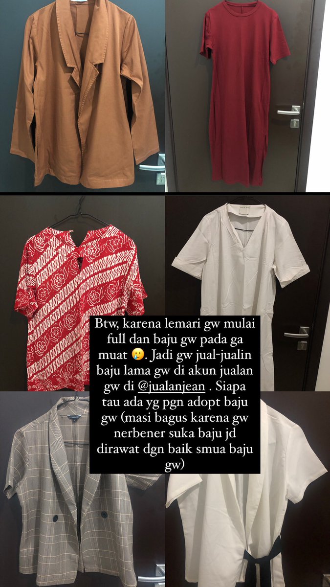 JeanetteDebora's tweet photo. Halo guyss, aku baru mulai jualan preloved aku di akun instagram (at)jualanjean. Siapa tau ada yg berminat bisa dm aku yah 🥰. Baru upload 6 dulu. Hihihi kalo laku aku posting yg lain lagi 😗. https://t.co/xu8XtqeH1G