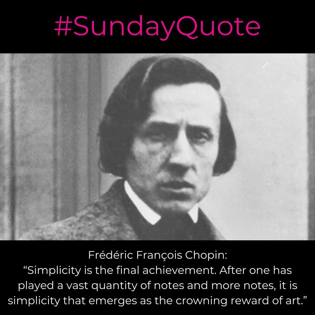 BrottMusicFesti's tweet image. This week’s #SundayQuote comes from Polish composer and virtuoso pianist of the Romantic period, Frédéric François Chopin.