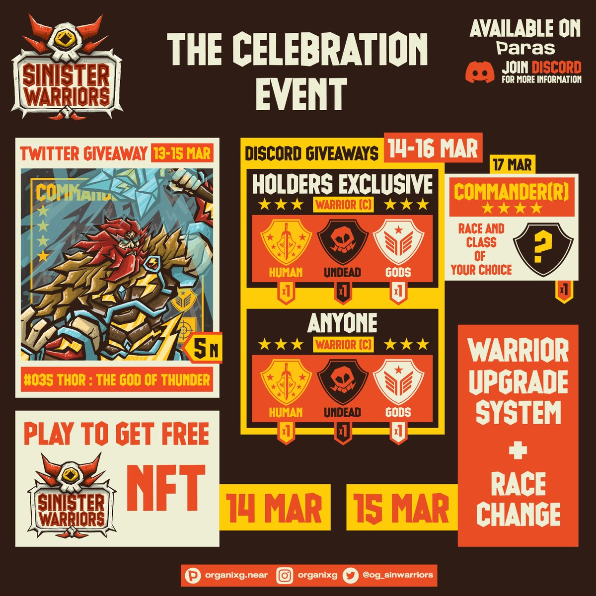 og_sinwarriors's tweet photo. THE CELEBRATION EVENT!!
Tons of giveaways!
Join us!!
https://t.co/wVpAWl4vWW

#NEAR #nearNFTs #NEARProtocol #NEARcollector #NEARcollector #sinisterwarriors #NFTGiveaways https://t.co/iLi9xdZq1e