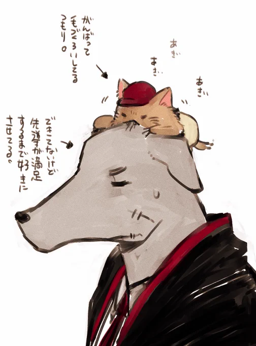猟犬と先導にゃん。 
