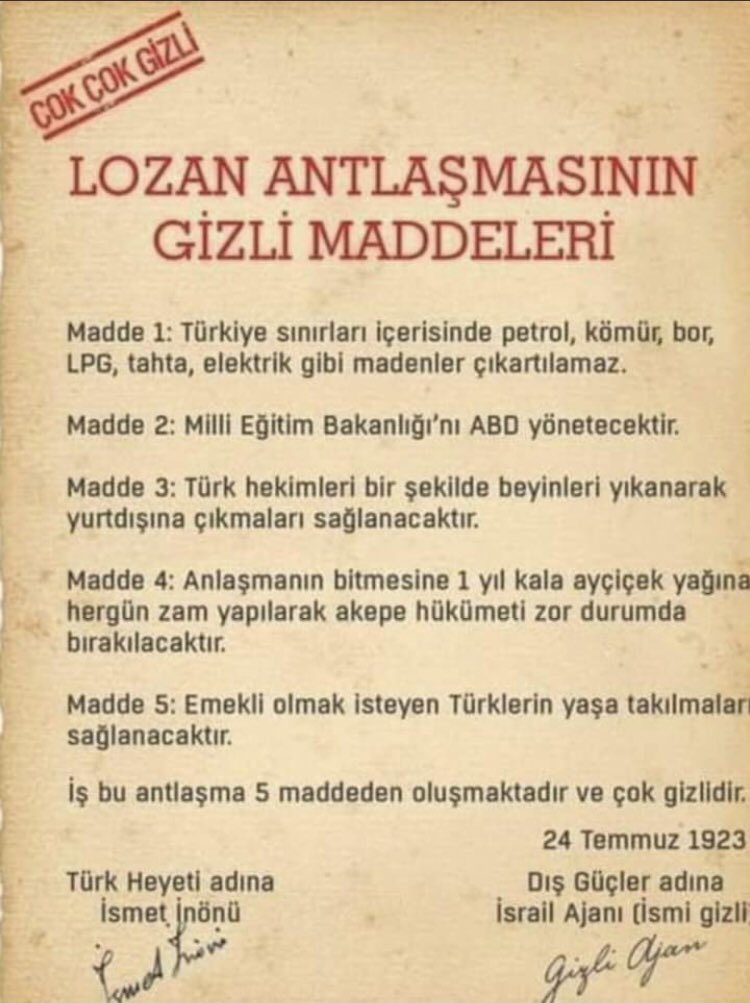 _ipekyolu_'s tweet photo. Yani anliyacaginiz Lozan da yer altı kaynaklarına dokunamaz siniz diye bir madde yok tamamıyla efsane
Bugüne kadar petrol vs yer altı kaynaklarıni çikartamayan işleyemeyen iktidar lozanda madde var 100 yıl dokunamazmisiz gibi yalanlarla avutuyor halki #AmaYeter
@_ipekyolu_kadin https://t.co/P2nELNGKgE