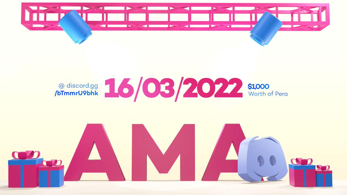 PeraFinance's tweet photo. The postponed AMA event will take place in our Discord channel on March 16. Our team will answer all your questions. 👨🏻💻❓
Quote this tweet with your question about #NewPera. $1000 worth $Pera will be distributed to 10 lucky people. Could be one of you 🎁
https://t.co/21jkRCaPco https://t.co/w4US0ih1jP