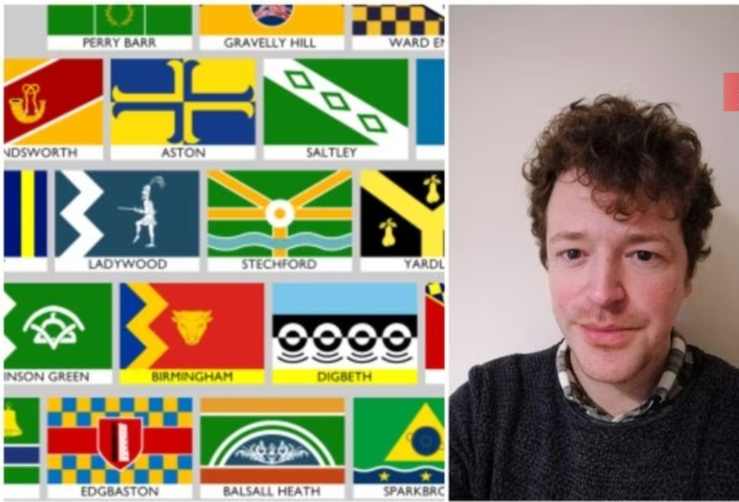 BrumTalent's tweet photo. Andy Slater is a 36-year-old, from Bearwood, has designed flags for each region in #Birmingham 🏴🚩🏳 , each design is based on the region's local history, place name, local landmarks, natural features &amp; even sports teams. @birmingham_live
https://t.co/kxan9xZoHJ https://t.co/Ivng9lk4g1