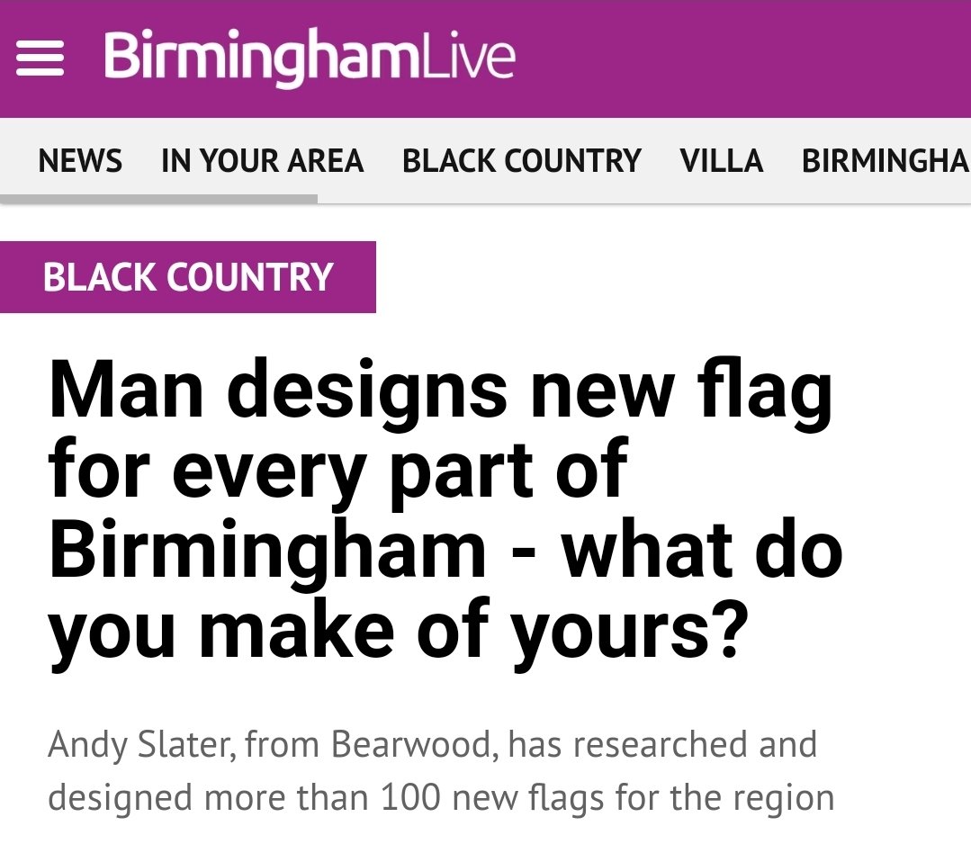 BrumTalent's tweet photo. Andy Slater is a 36-year-old, from Bearwood, has designed flags for each region in #Birmingham 🏴🚩🏳 , each design is based on the region's local history, place name, local landmarks, natural features &amp; even sports teams. @birmingham_live
https://t.co/kxan9xZoHJ https://t.co/Ivng9lk4g1