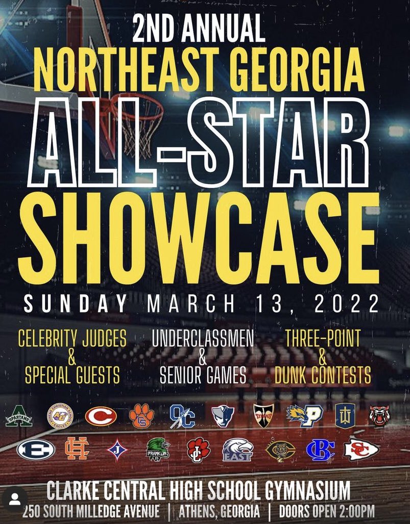 Come out and watch juniors Jackson Morris and Cayden Lord in the All-Star Showcase underclassman game at 3:00 at Clarke Central High School. #buyin #gotigers