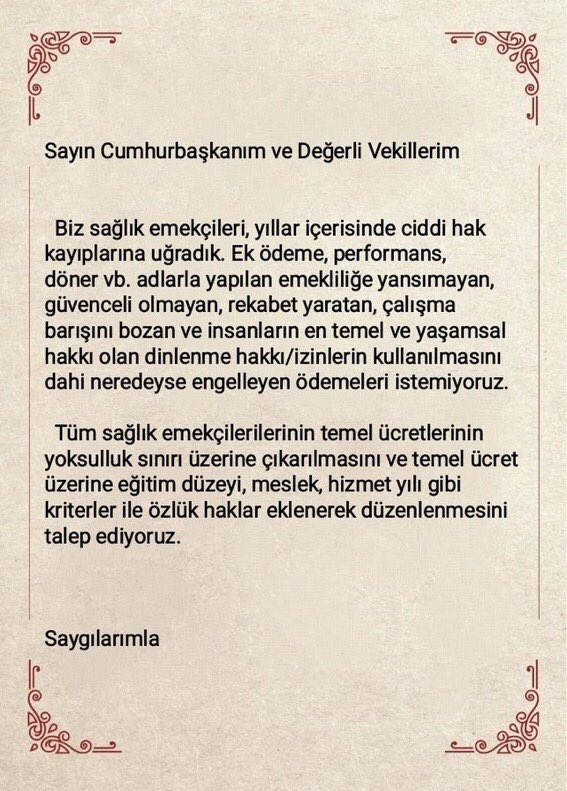 Umarım yerine ulaşır!
<a href="/drfahrettinkoca/">Dr. Fahrettin Koca</a> #SağlıkçıdanMektupVar
