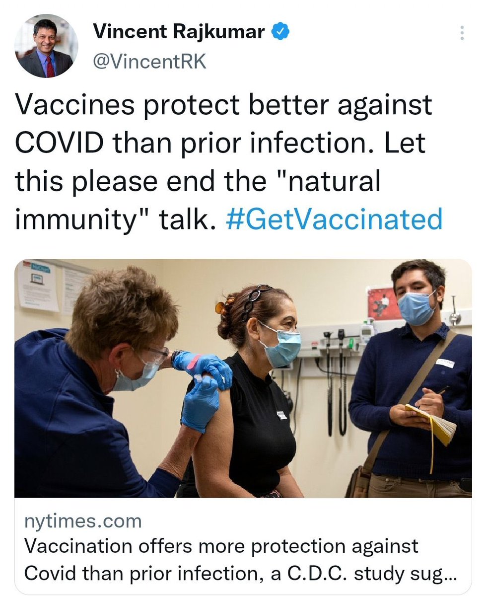 Racer05X's tweet photo. "Expert" claims he did not "dismiss" natural immunity. 🤔
#zerocredibilty https://t.co/8zUfIkKCQo