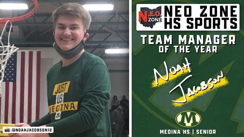 2022 Team Manager of the Year 🏆

Congratulations to Medina senior Noah Jacobson, who is our 2021-2022 Team Manager of the Year!

Noah has been described as passionate, hard-working, and an asset to both the basketball and football programs.