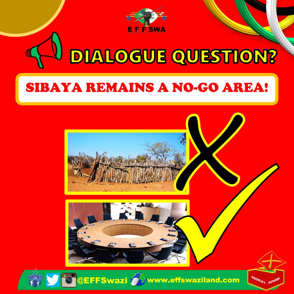 EFFSwazi's tweet photo. Those who went on a Family Meeting to announce a position of EFF Swaziland on were not actually representing EFF Swaziland but recipients of their financial grants. EFF Swaziland is consistent, we are not going to Sibaya to do anything. 
#EFFSWATURNS2 
#EswatiniProtests https://t.co/tbcwOtZ6Bu