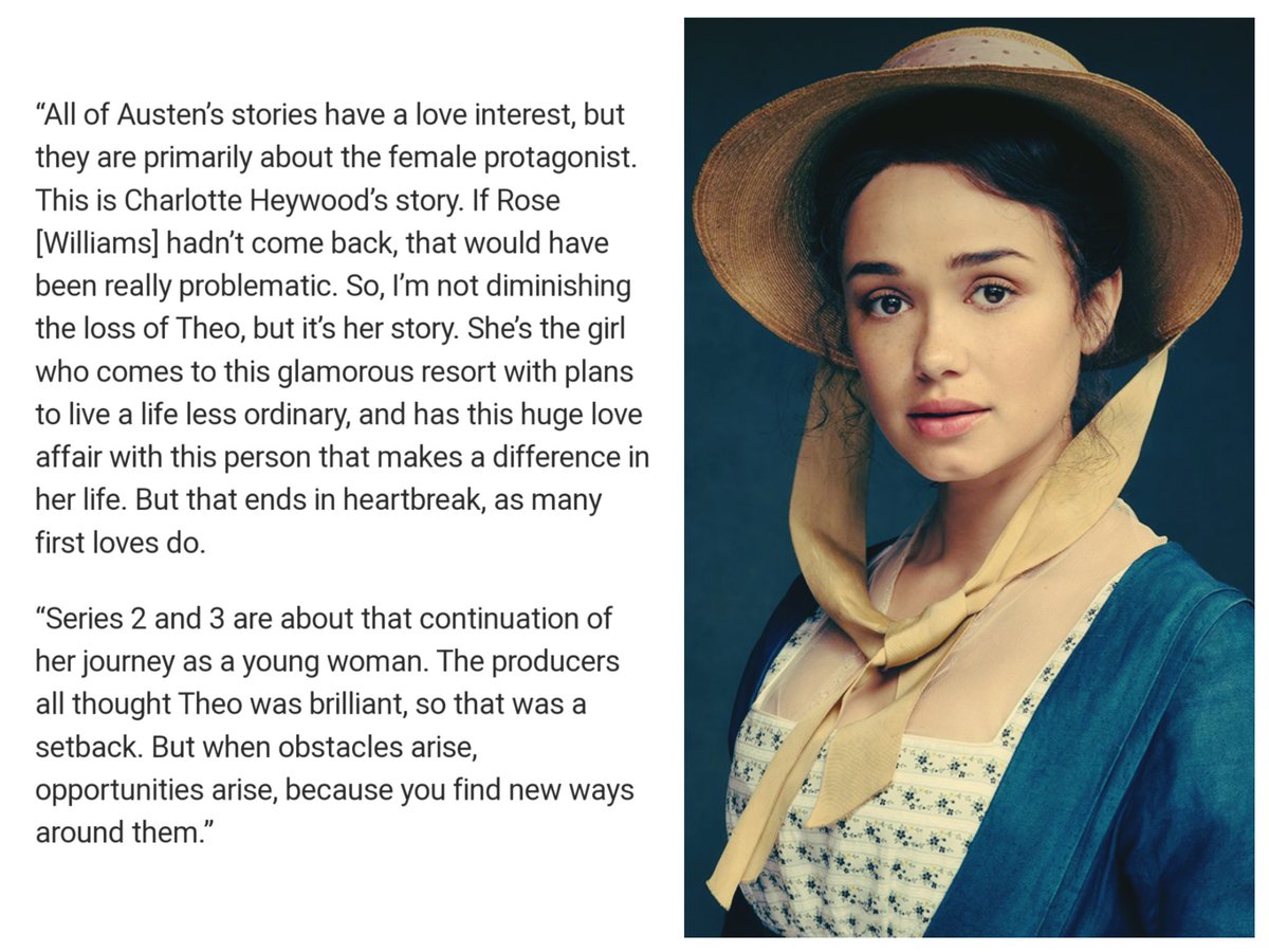 Charlotte's story continues in #SanditonS2and3 💗Thank you, Rose 🌹The renewal of #Sanditon wouldn't have happened if you said "NO"

We get to see this beautiful series return! Even through all the setbacks. Thank you!

Theo WAS brilliant. He will be missed.