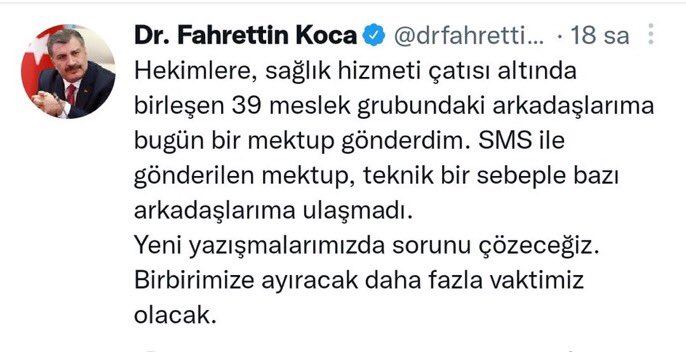 Alkış, mektup karın doyurmuyor ne yazık ki sayın <a href="/drfahrettinkoca/">Dr. Fahrettin Koca</a> 
Sabite yapılacak zam mı da kabul etmiyoruz, maaşa yapılacak zam olmadığı sürece bizim için önemi yok!!!
<a href="/RTErdogan/">Recep Tayyip Erdoğan</a> 
#SağlıkçıdanMektupVar
