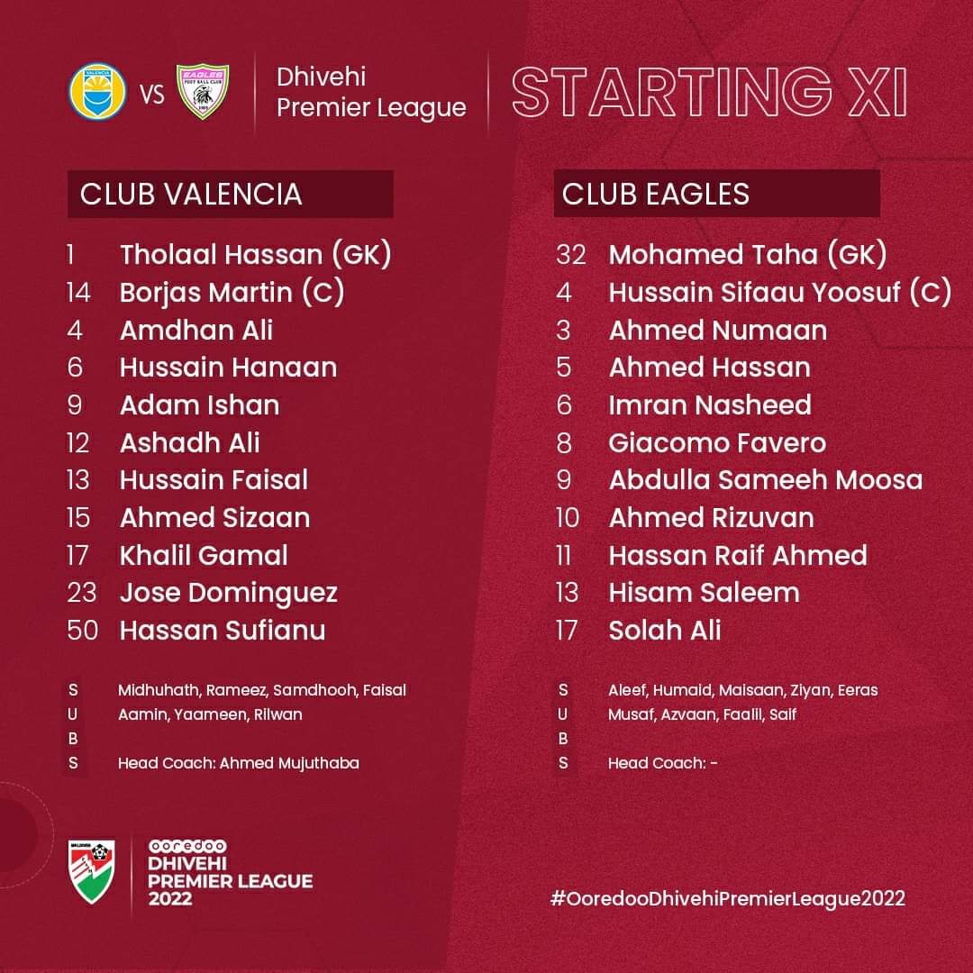 ClubValencia's tweet photo. Valencia vs @clubeagles1989 @MaldivesFA @OoredooMaldives @DPLMaldives https://t.co/nOTDx2H05l