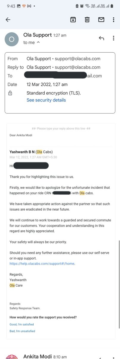 thatduskywoman's tweet image. 8/n 
@Olacabs @bhash #OlaCabs #AmISafe