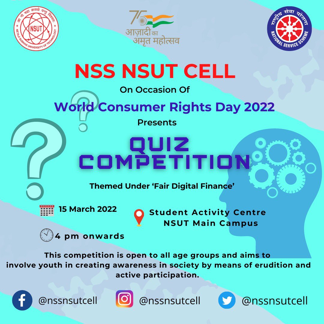 National Service Scheme, NSUT on Twitter "On 15th March 2022, NSS NSUT