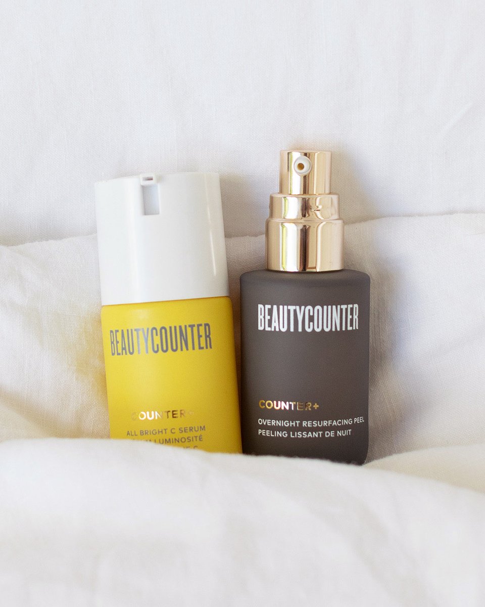 beautycounterhq's tweet photo. From sunrise to sunset, we've got your #BetterBeauty needs covered. Which one of these best-sellers is your go to? Drop a ☀️ for Counter+ All Bright C Serum or a 🌙 for Counter+ Overnight Resurfacing Peel. https://t.co/hpMqpNdmwz