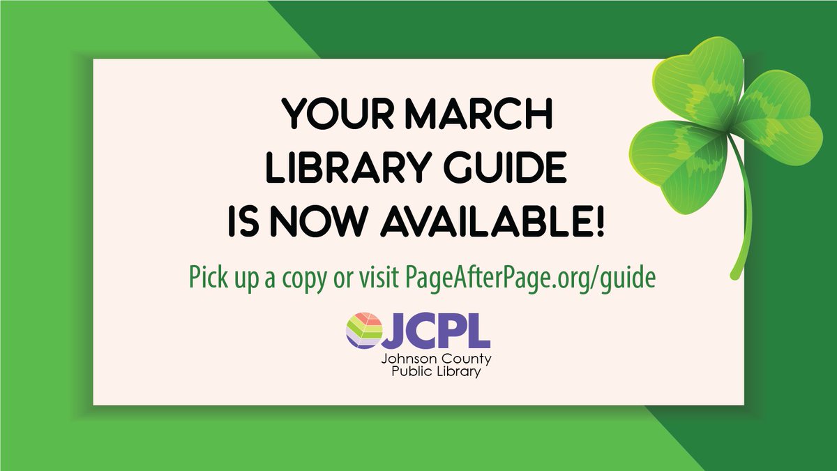 JCPLIN's tweet photo. Don't miss crafts, book discussions, guest speakers and more at your JCPL Branch this month. Pick up a printed March Library Guide or download a copy now.
Download a Guide: https://t.co/TegZHaljgU
#JCPLIN https://t.co/vfFJAiHxC4