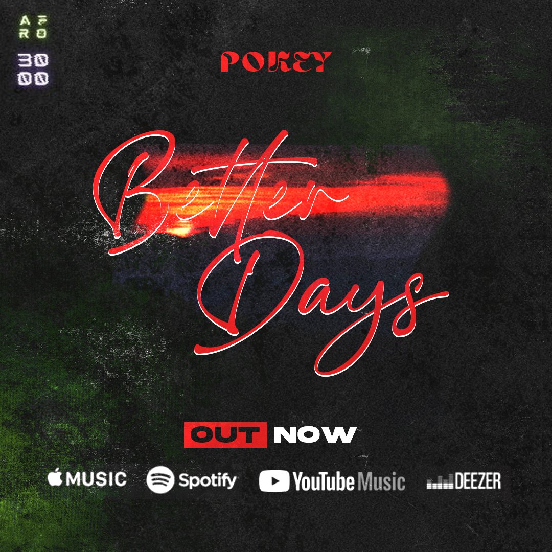 POKEY4F's tweet photo. I'm pleased to announce that my debut single "Better Days" is out now on all your favorite streaming services, link is up in my bio, please go run it up! 😉 https://t.co/rryWTeRKND