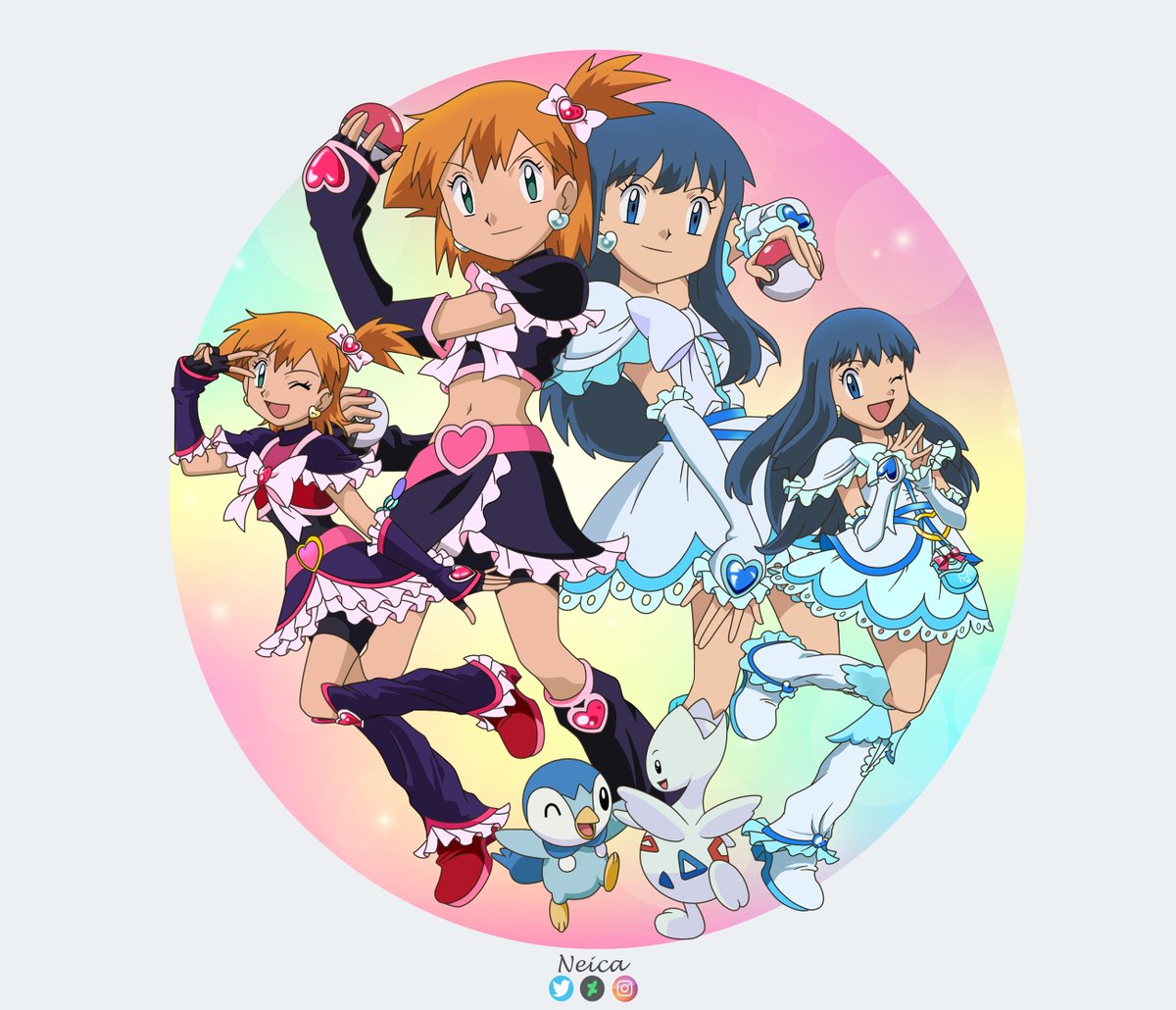 Neica92's tweet photo. Pokémon + Pretty Cure (Crossover)
Cure Misty &amp; Cure Dawn!
I hope you like it.

#pokemon #pokeani #prettycure #mistykasumi #dawnhikari #mistypokemon #dawnpokemon #piplup #togetic #magicalgirls #neica https://t.co/d2kbzRZKMF