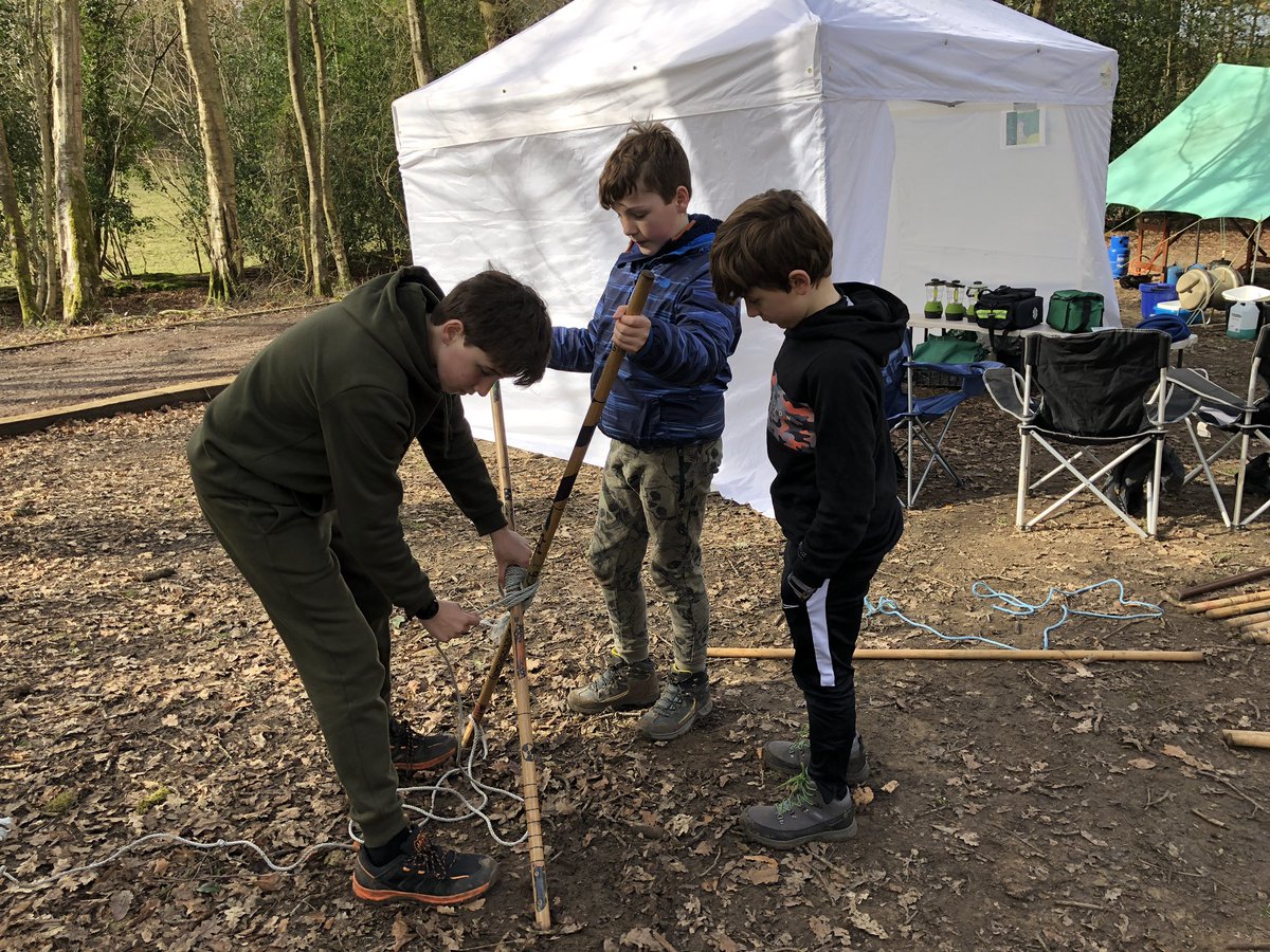 Oatisoatlands's tweet photo. Weekend camp at Bentley Copse, making camp gadgets https://t.co/kFNISC334E