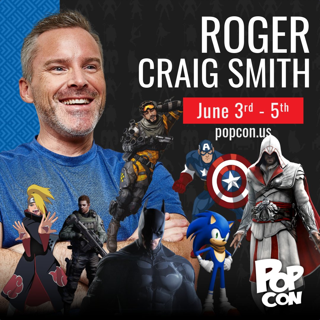 PopConNation's tweet photo. Please welcome ROGER CRAIG SMITH to POPCON 2022!

Roger, who is Ezio in Assassin's Creed 1-3, Regular Show, Batman, Captain America, Deidara in Naruto, and of course Sonic the Hedgehog!

JUNE 3rd - JUNE 5th https://t.co/stXusFiPLW

#popcon2022 #popcon #indianapolis https://t.co/mYzm4K1bwX