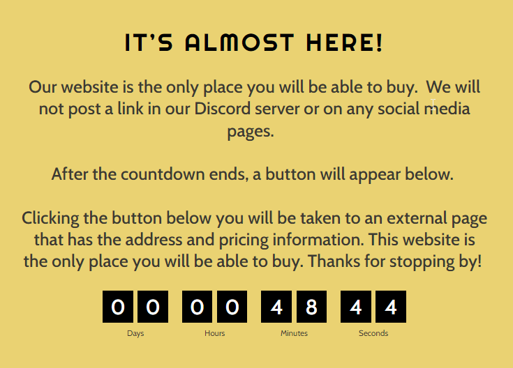 Under an hour to go!

cardanimecoins.com/purchase

Beware of scammers and false purchase links/ addresses.

Only the above website will direct you to our purchase page.