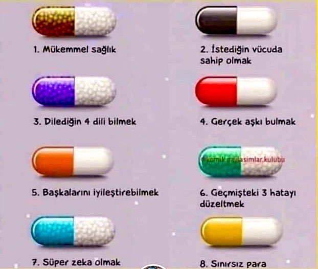 Valevip2's tweet photo. 2 hap seçme hakkınız var. Hangilerini seçerdiniz ? https://t.co/TA3HowNxnr