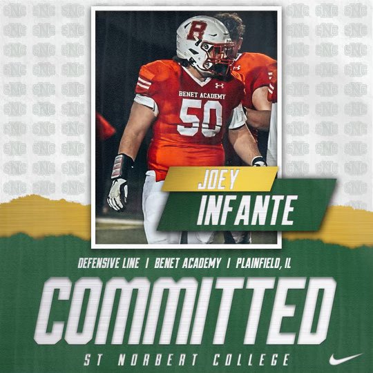 joeyinfante_'s tweet photo. COMMITTED! Thank you to @BenetRedwingFB @DaveWymer52 @BillTakahashi and @CoachMoede Let’s get to work!! @SNCfootball https://t.co/5qXWgoEAaJ