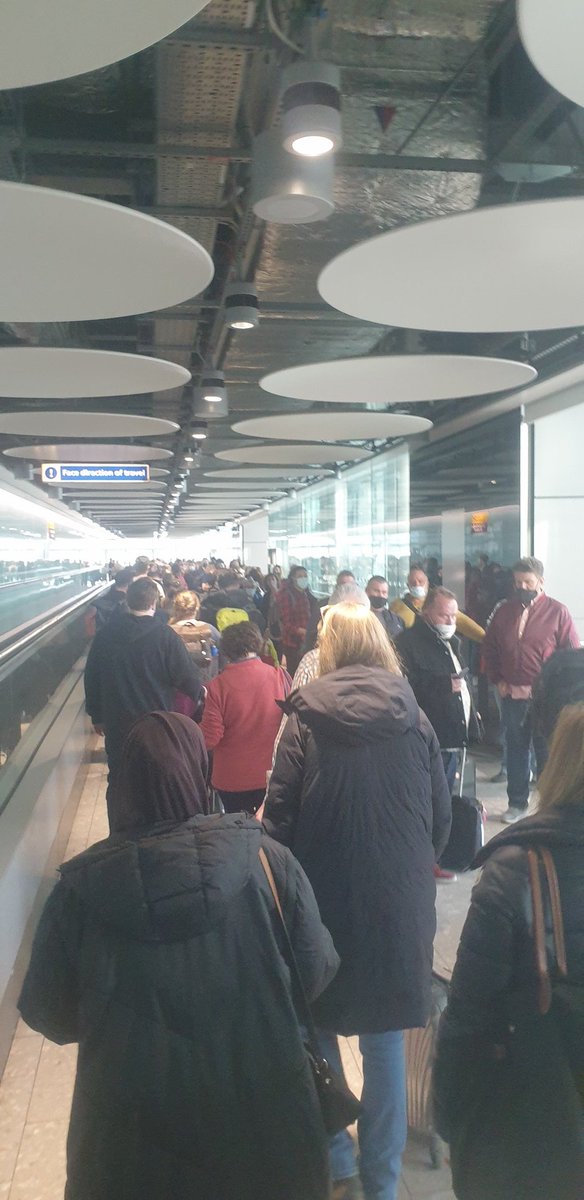 #Heathrow 
The new terminal 5 is a joke.  Massive queues on arrival into T5