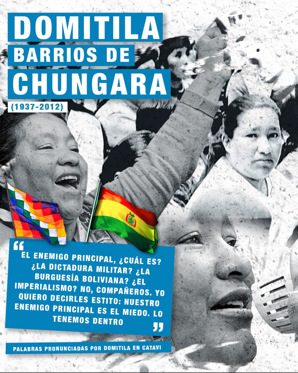 AndronicoRod's tweet photo. Recordamos a Domitila Barrios de Chungara en el aniversario de su partida en 2012, cuyo testimonio de vida es un ejemplo de valor y lucha.

¡Gloria a Domitila, mujer revolucionaria! https://t.co/UuajooKQEJ