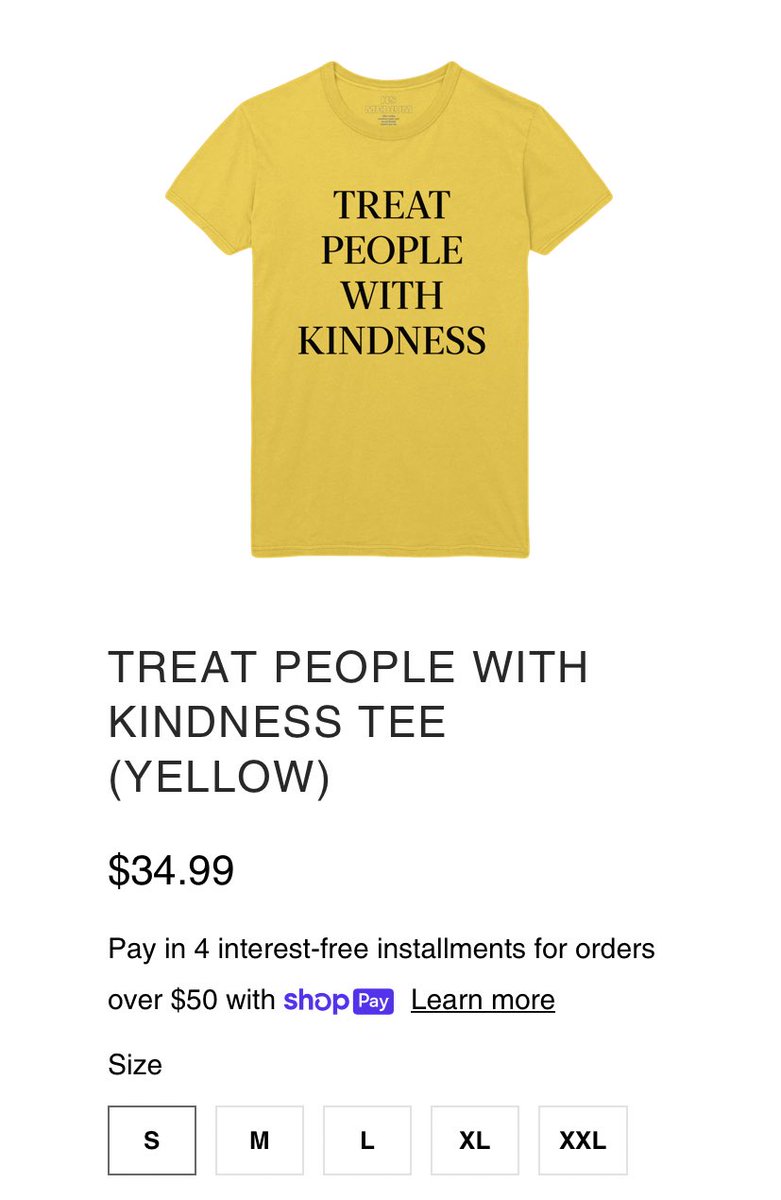 FaithPopCulture's tweet photo. GONNA DO A QUICK GIVEAWAY WITH THIS YELLOW TPWK FROM HARRY’S SITE SO PLEASE LIKE/RT AND REPLY WITH YOUR SHIRT SIZE TO BE ENTERED IN!! ☺️💝 https://t.co/SHGbmpCBs7