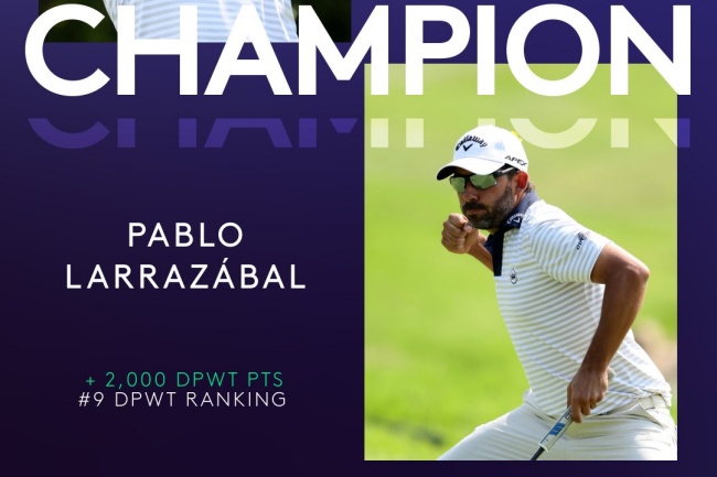 FMolinaOG's tweet photo. ¡@plarrazabal mete la sexta en su palmarés! El español se impone en #MyGolfLife en un PlayOff épico. El barcelonés se deshizo en la muerte súbita de la resistencia de Ross Fisher y Adri Arnaus para vencer en el país africano tres años después https://t.co/JA149QImcl https://t.co/sLE16eYJxo