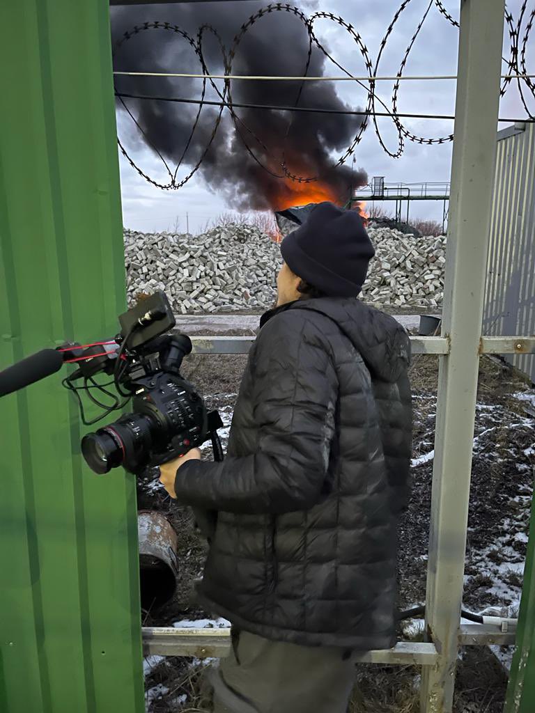 This is a photo taken just a few days ago, courtesy @SportandStoryBo. Brent Renaud, American journalist, killed by Russian gunfire while covering war in Ukraine.