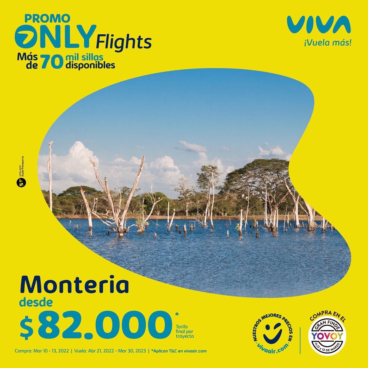 VivaAirCol's tweet photo. Domingo de #Elecciones y de planear tu próximo viaje ✈️💛

Aprovecha nuestra promo #OnlyFlights  ahora en https://t.co/rx0KDuvCvQ y súbete en una de las 70 mil sillas que tenemos para ti 💺🙌🏼🤩

#VuelaMas #VenAVolarConViva https://t.co/yq4kLZoNVw
